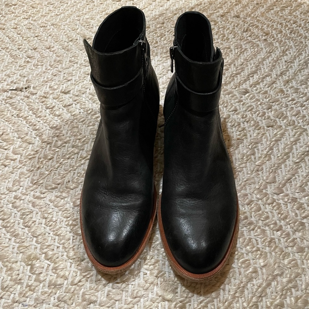 Kork-Ease Black Leather Booties